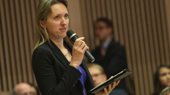 Rapporteur of WS1 Ieva Kupce. Photo: EU2015.LV