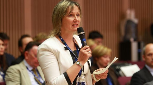 Rapporteur of WS5 Lilita Sparāne. Photo: EU2015.LV