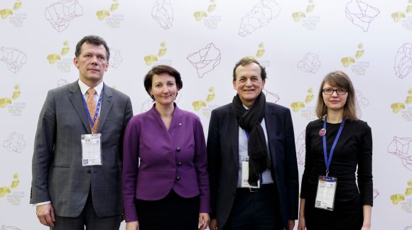 From left to right: Mr Mathieu Bousquet, Ms Marite Seile, Mr António Silva Mendes, Ms Vladislava Šķēle. © EAPYF2015