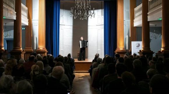 Concert by accordionist Ksenija Sidorova during the "Latvian Days" in Strasbourg. Photo: APE