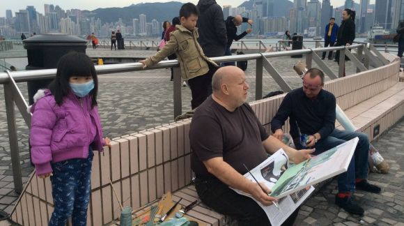 „World Cities. Live Paintings” art project in Hong Kong, 2014