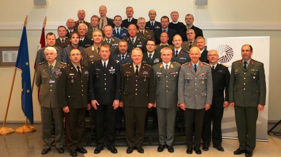 Family photo. EU Military Committee Away Days meeting. Photo: Gatis Dieziņš, Recruitment and Youth Guard Centre