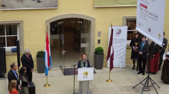 L’inauguration officielle de la Semaine de la Lettonie. Dace Melbārde, ministre de la culture. Photo : EU2015.LV