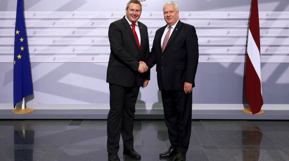 From left to right: Mr Dejan Židan, Minister of Agriculture, Forestry and Nutrition of Slovenia; Mr Jānis Dūklavs, Latvian Minister for Agriculture. Photo: EU2015.LV