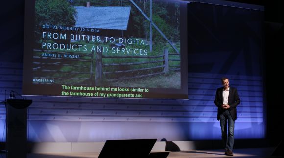 Inspirational speech on Digital Single Market. Co-founder of TechHub Riga Andris Bērziņš. Photo: EU2015.LV