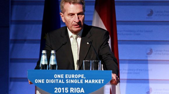 Günther Oettinger, Commissioner responsible for Digital Economy and Society, European Commission. Photo: EU2015.LV