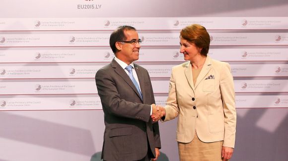 From left to right: Mr Fernando Reis, Secretary of State, Ministry of Education and Science of Portugal; Ms Mārīte Seile, Latvian Minister for Education and Science. Photo: EU2015.LV