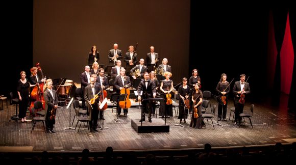 Conductor Ainārs Rubiķis and the Strasbourg Philharmonic Orchestra. Photo: Permanent Representation of Latvia to the Council of Europe