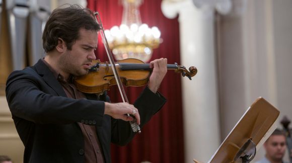 Violinist Mark Bushkov. Photo: Jānis Porietis