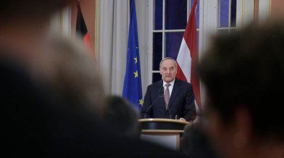 Der Staatspräsident Lettlands Andris Bērziņš im Eröffnungskonzert der lettischen EU Ratspräsidentschaft in Berlin. Foto: Kanzlei des Staatspräsidenten