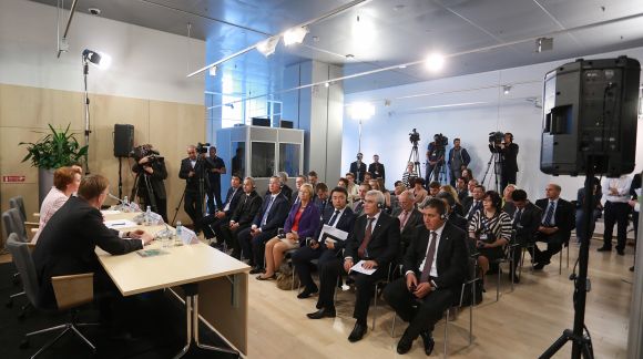 Press conference following the First Meeting of EU and Central Asian Ministers for Education. Photo: EU2015.LV